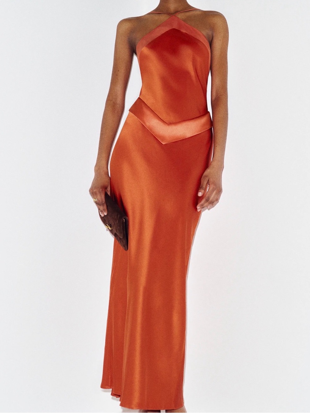 REFORMATION Jillian Silk Dress in Chili Mango NEW NWT